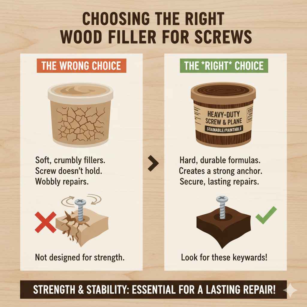 Choosing the Right Wood Filler for Screws