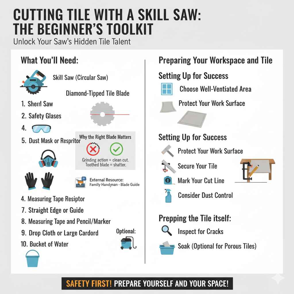 Cutting Tile with a Skill Saw