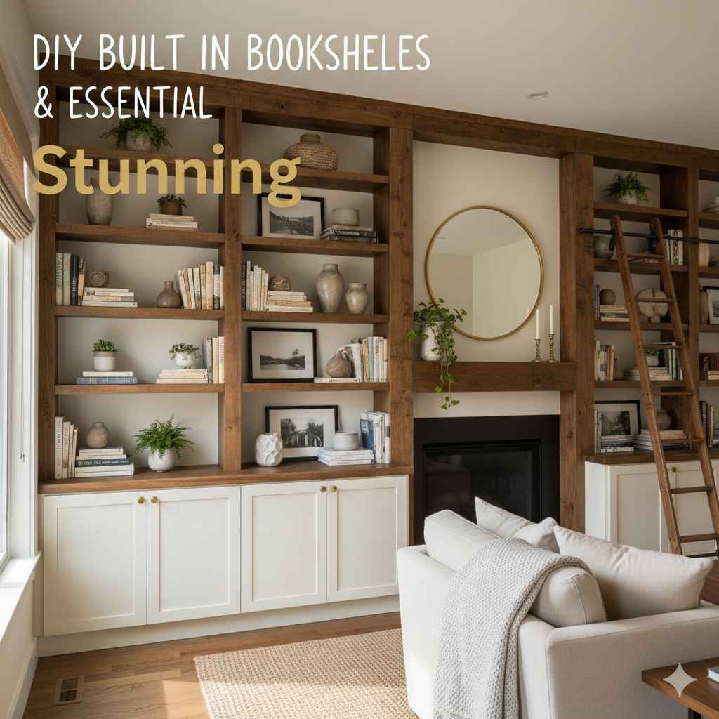 DIY Built In Bookshelves