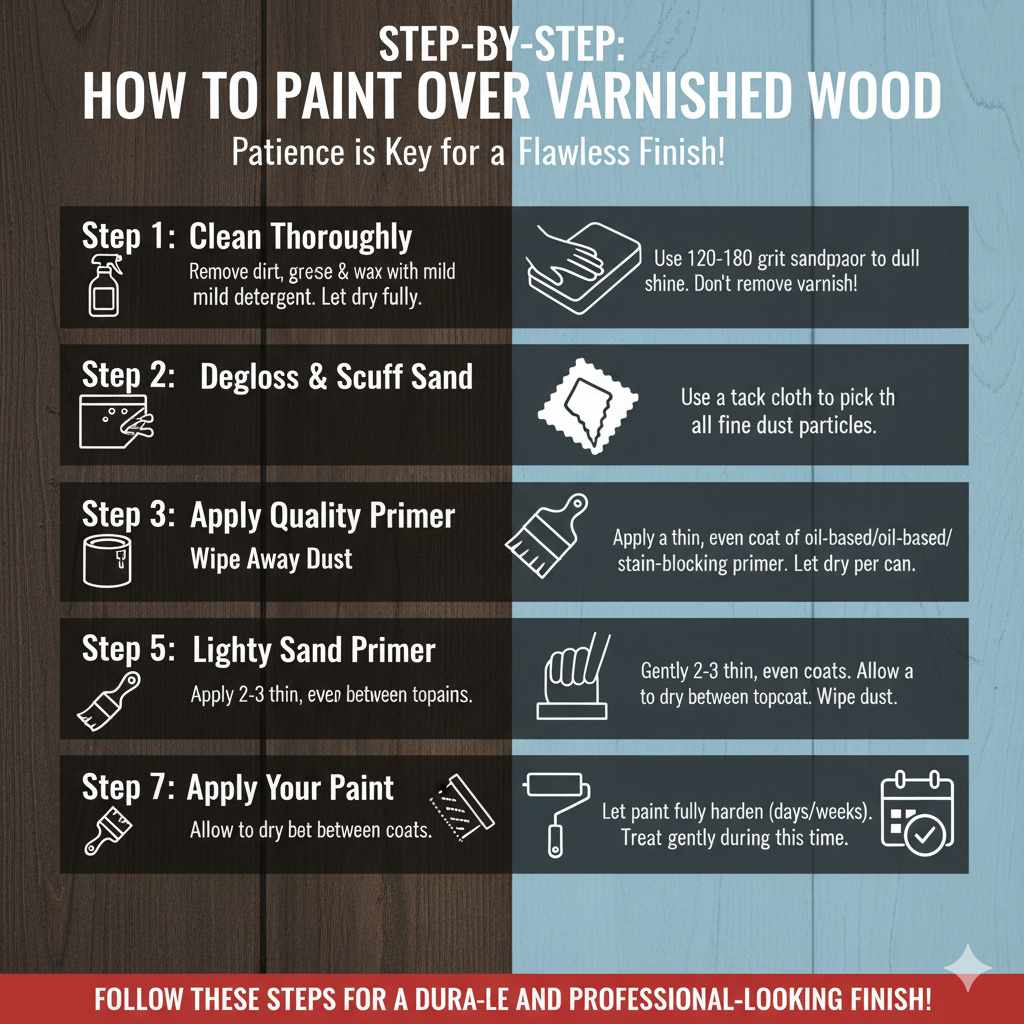 How to Paint Over Varnished Wood