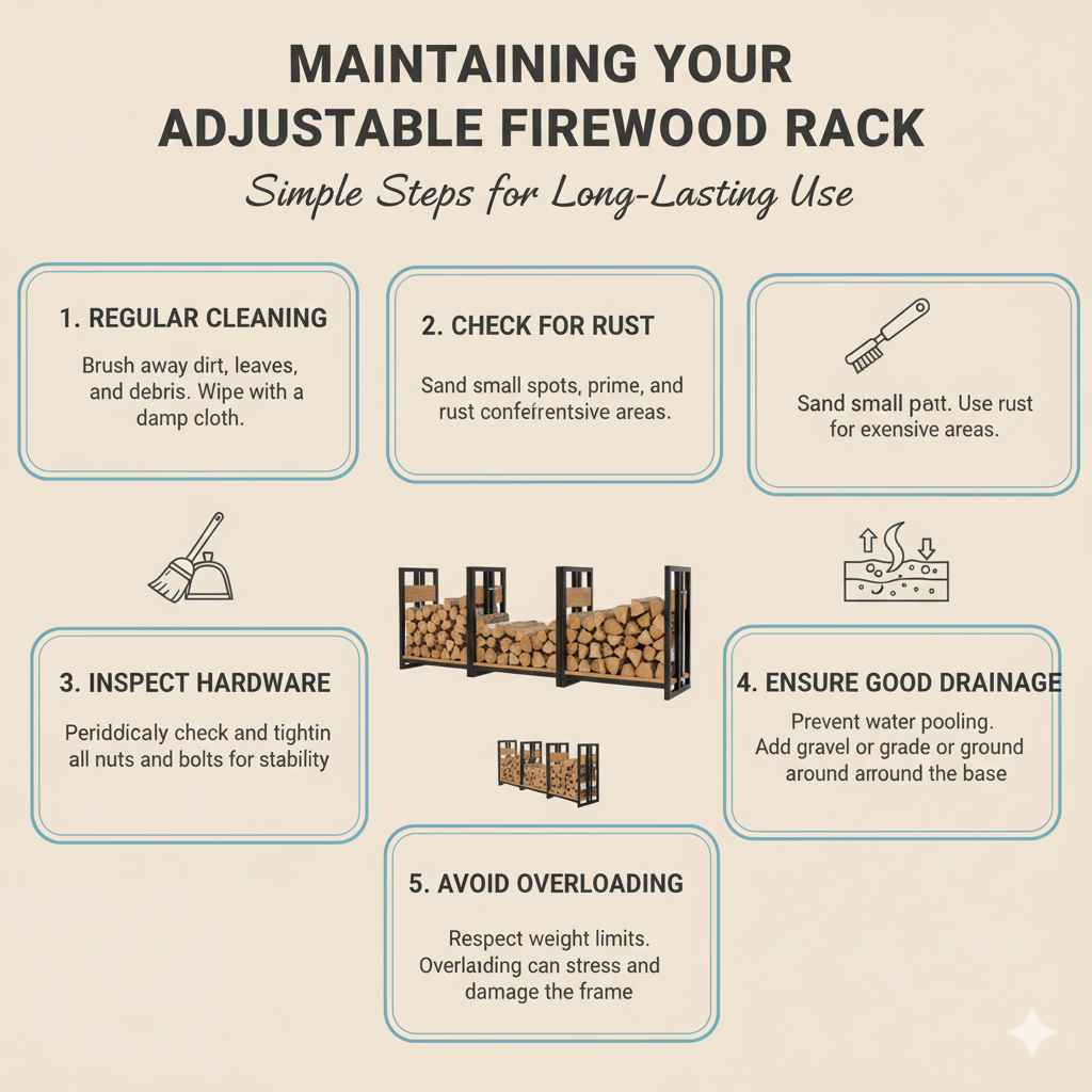 Maintaining Your Adjustable Firewood Rack