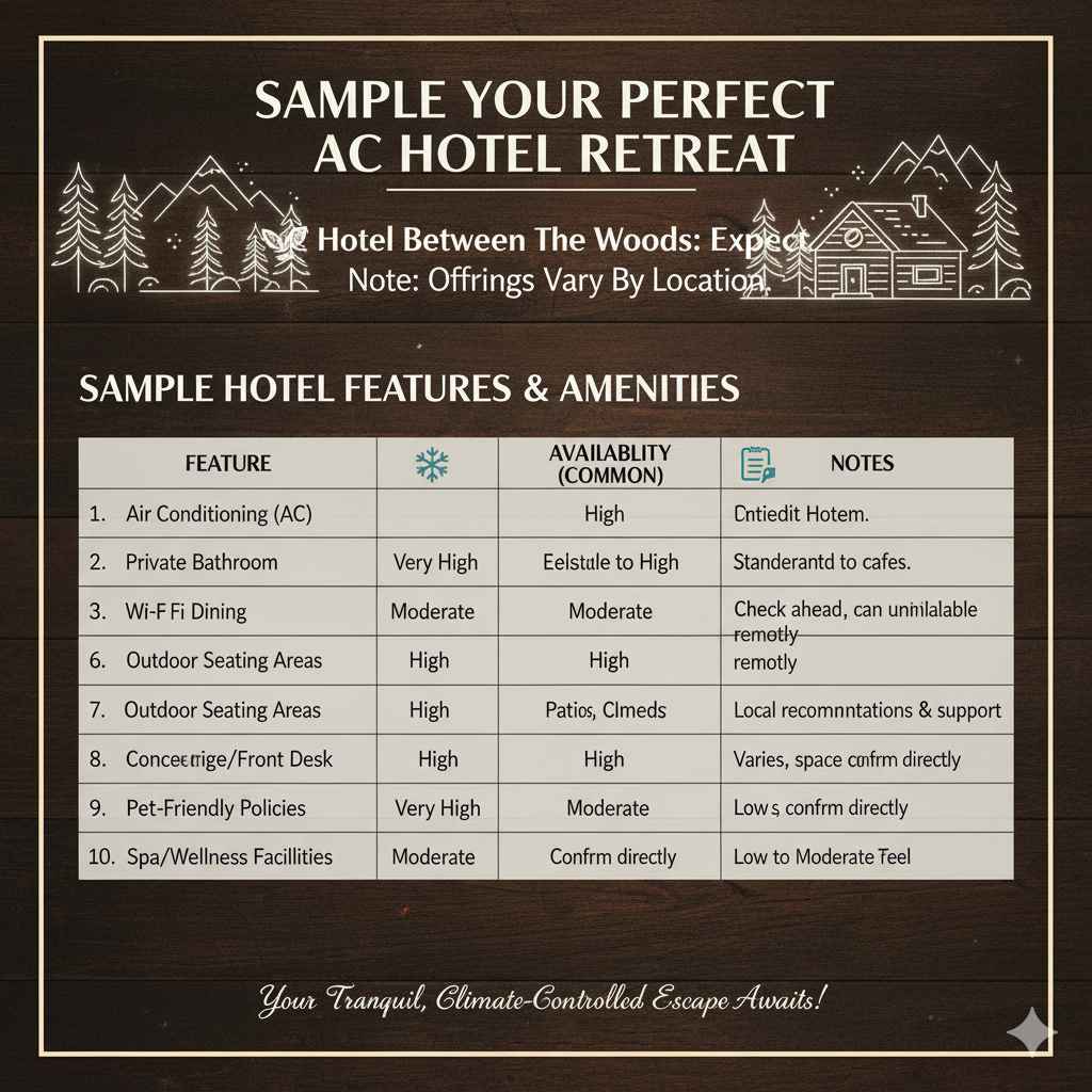 Sample Hotel Features Table