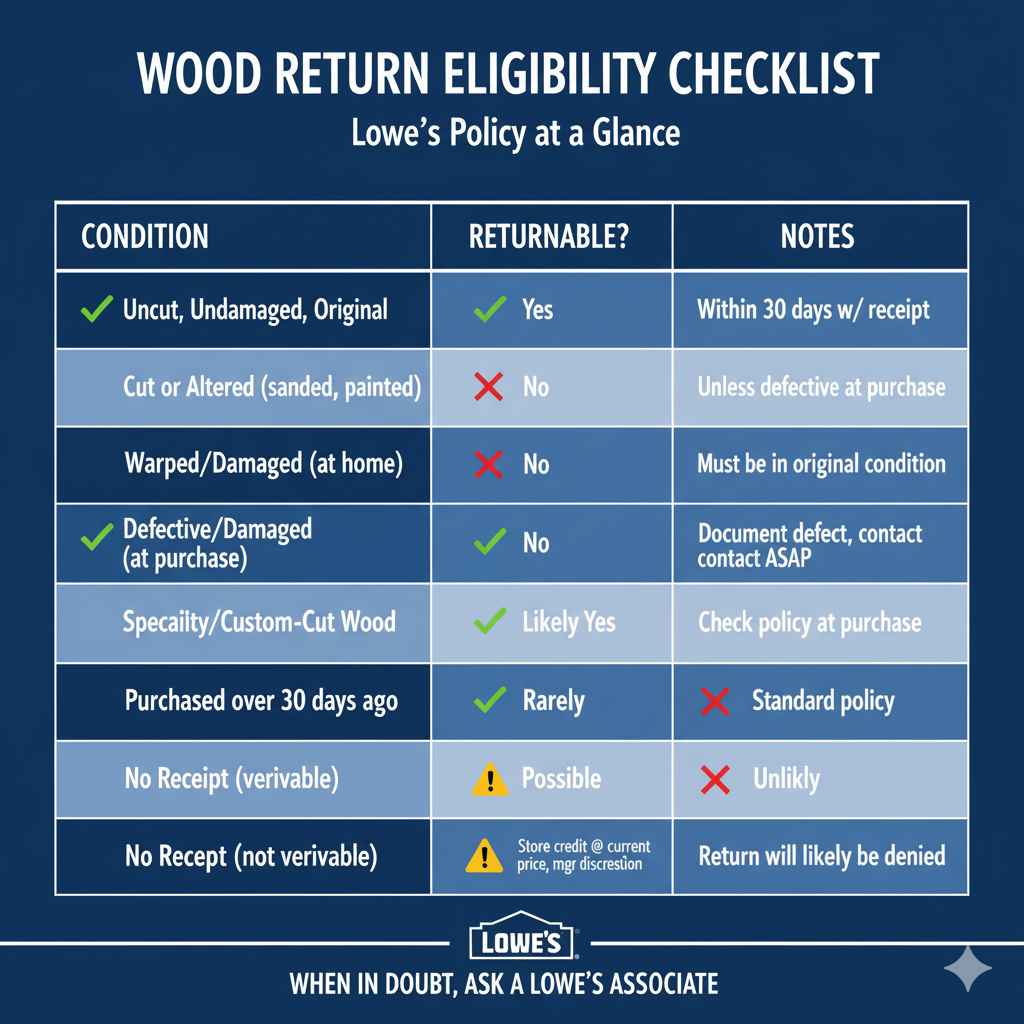 Wood Return Eligibility Checklist
