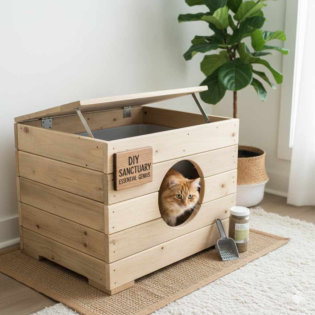 DIY Cat Litter Box Wood