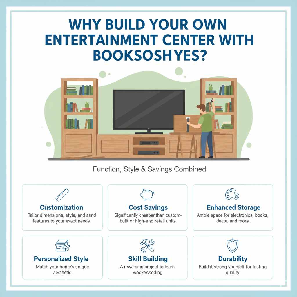 Why Build Your Own Entertainment Center with Bookshelves